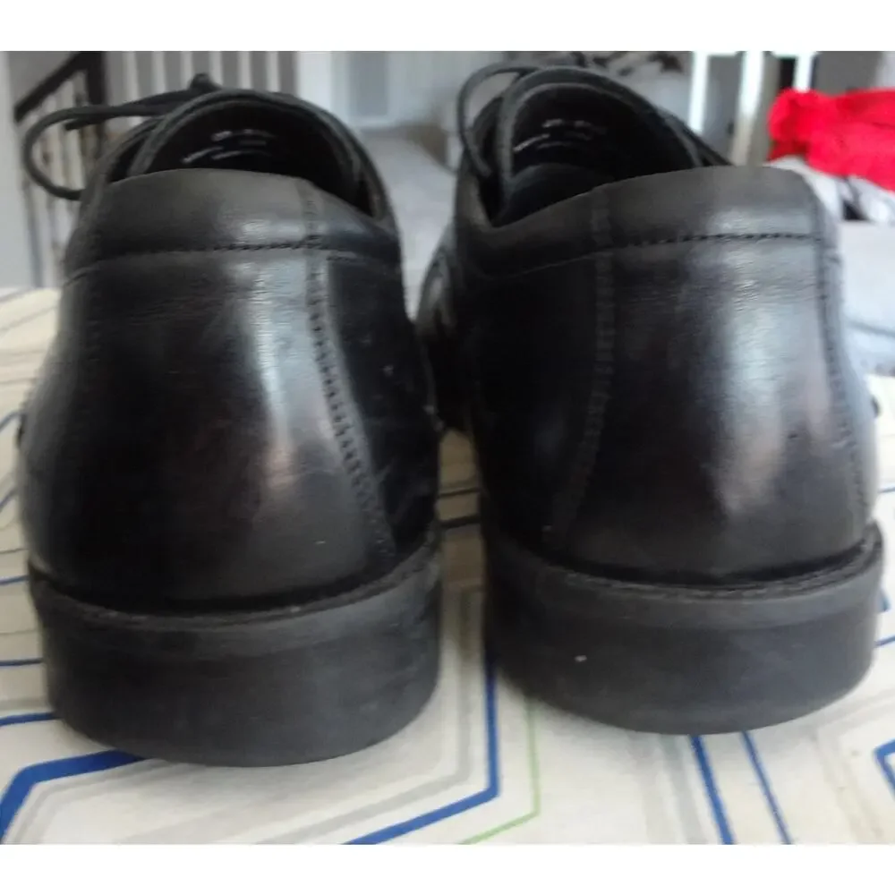 Johnston Murphy Black Leather Apron Square Toe Oxford Dress Shoes Men 11 Lace Up